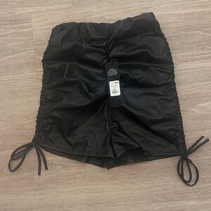 Fashion Nova Sleek Black Ruched Shorts